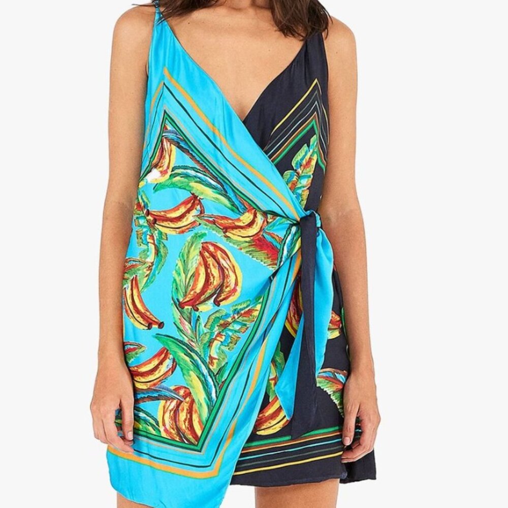 FARM RIO Mixed Banana Wrap Dress